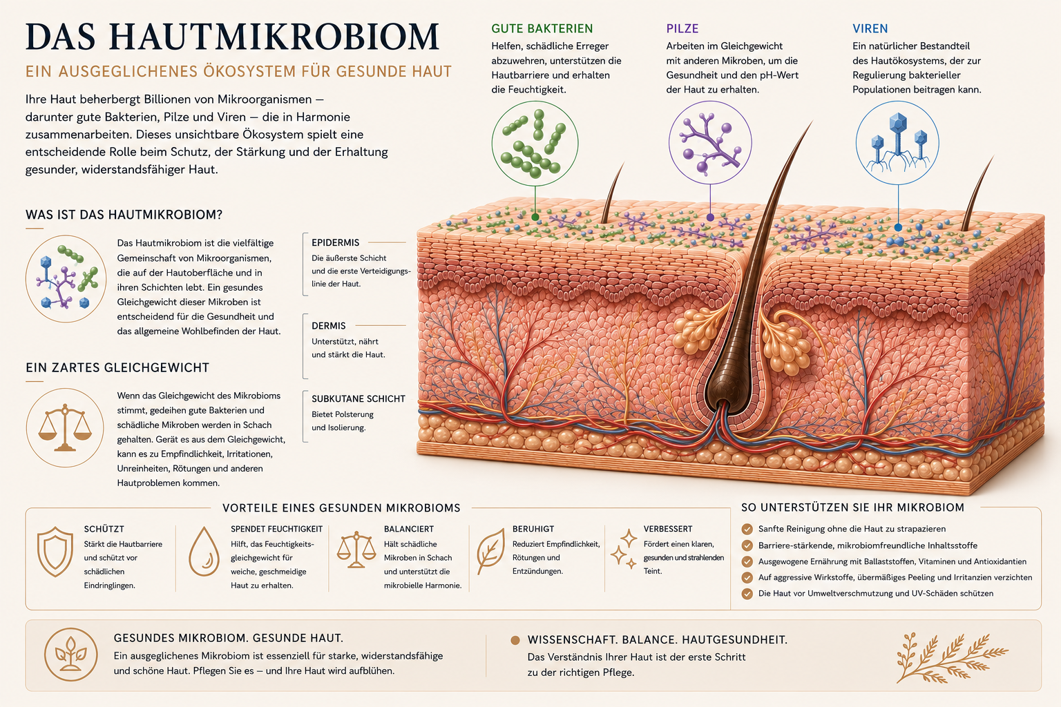 Diagramm des Hautmikrobioms